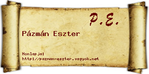 Pázmán Eszter névjegykártya