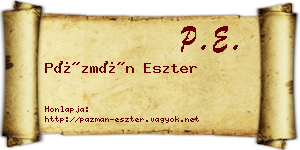 Pázmán Eszter névjegykártya