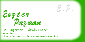 eszter pazman business card
